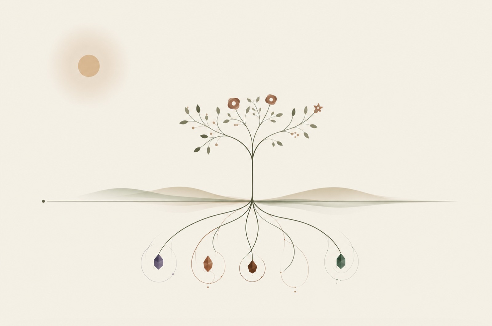 Uncommon Roots tree and roots illustration